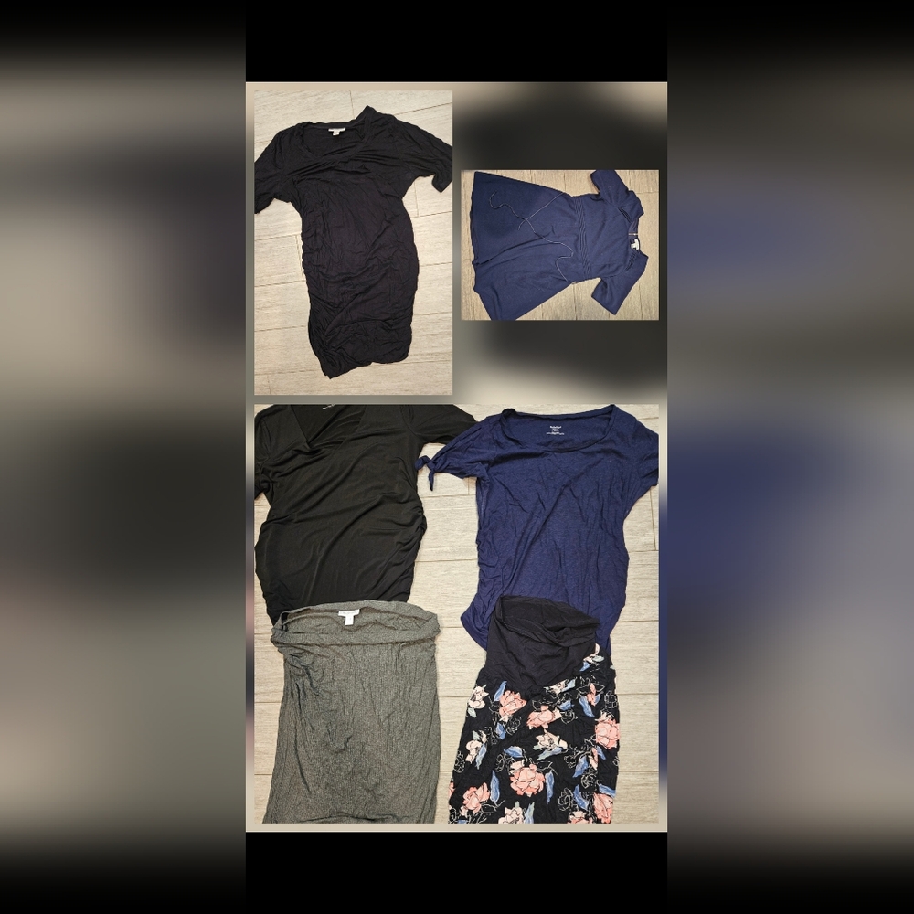 Motherhood Dress Up Office Work Lot Large Xl Floral Skirt Dress Tops Shirts